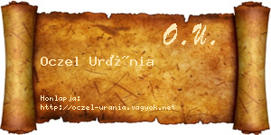 Oczel Uránia névjegykártya